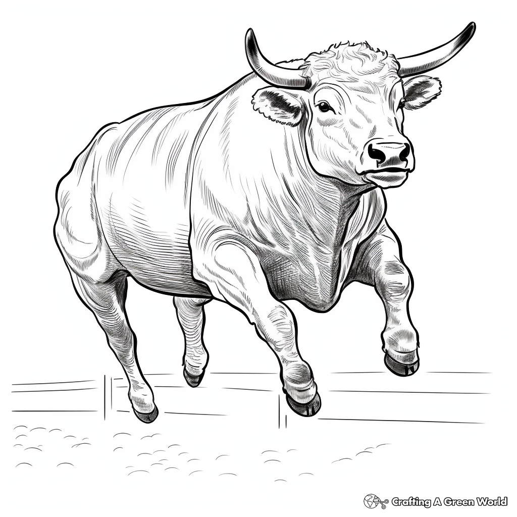 Exciting Rodeo Bull Coloring Pages 1