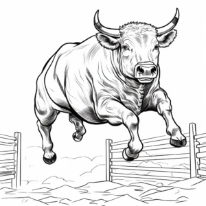 Exciting Rodeo Bull Coloring Pages 2