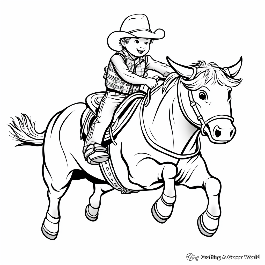 Exciting Rodeo Bull Coloring Pages 4