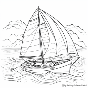 Exciting Sailboat in Storm Coloring Pages 4