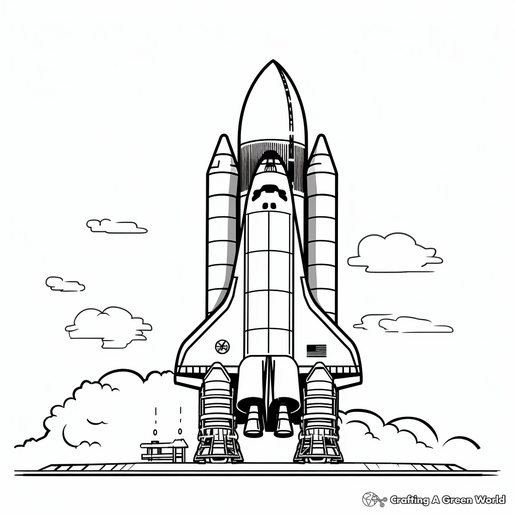 Exciting Space Shuttle Rocket Coloring Pages 1