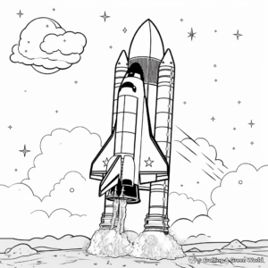 Exciting Space Shuttle Rocket Coloring Pages 2