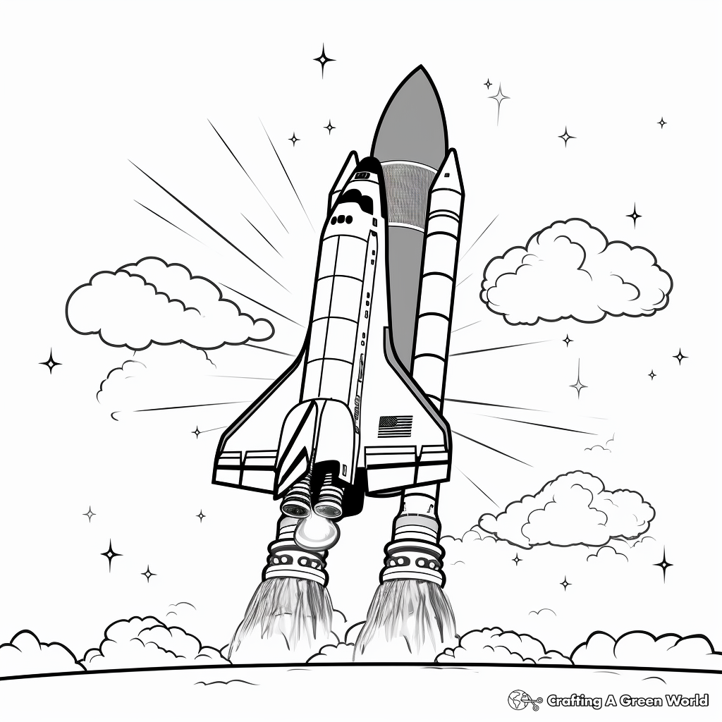Exciting Space Shuttle Rocket Coloring Pages 3