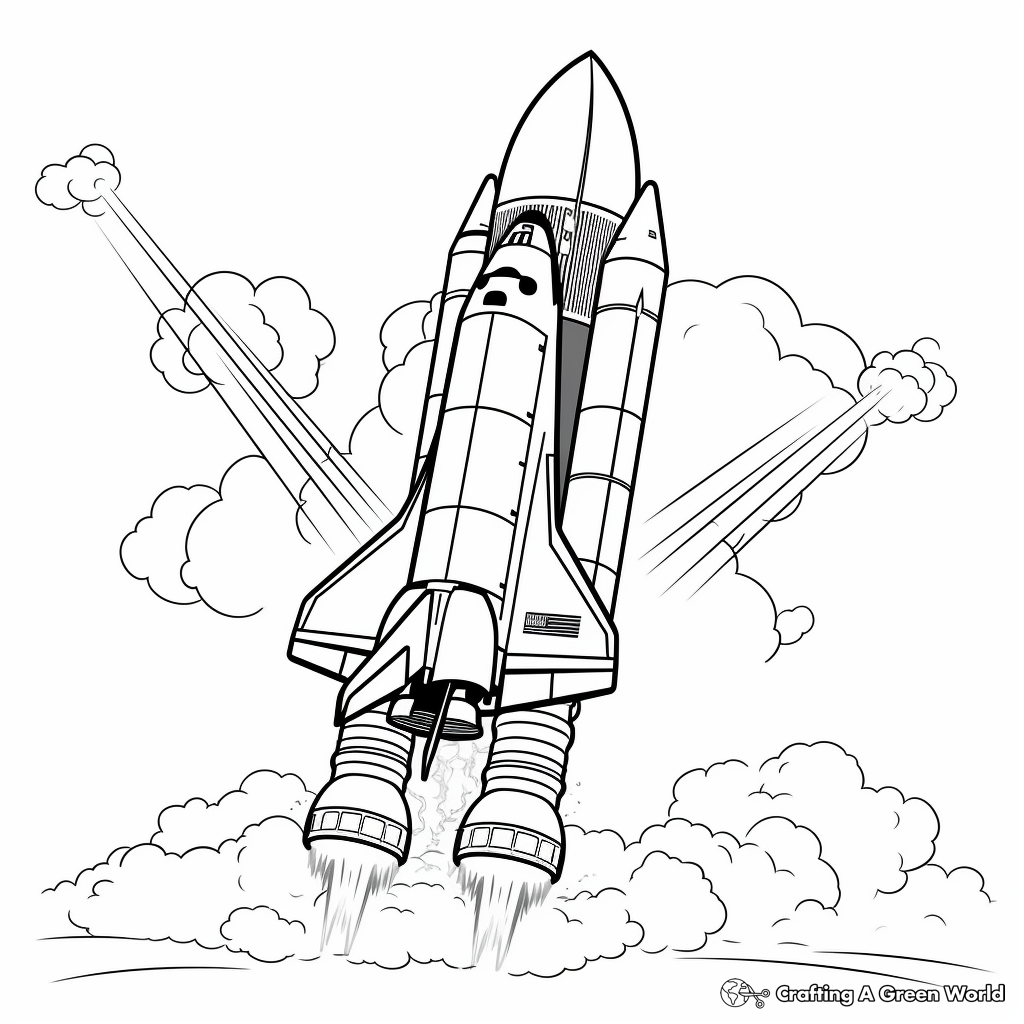 Exciting Space Shuttle Rocket Coloring Pages 4