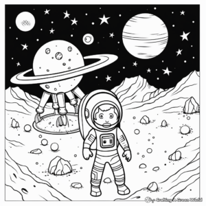 Exciting Space Theme Coloring Pages 2