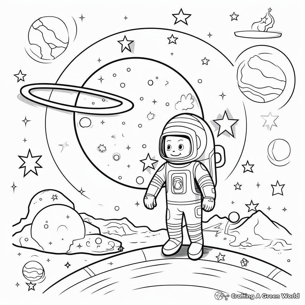 Exciting Space Theme Coloring Pages 3