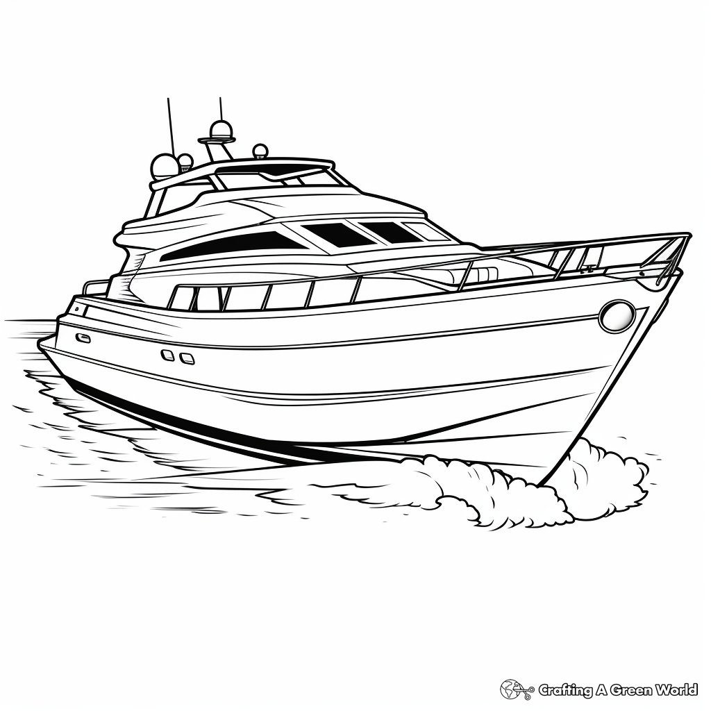 Exciting Sport Fishing Boat Coloring Pages 2