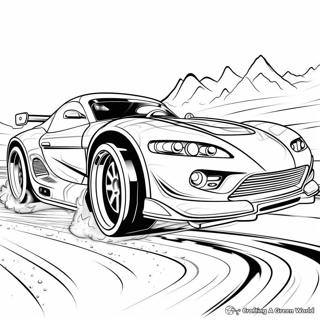 Exciting Sports Car Racing Coloring Pages 4