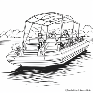Exciting Sports Pontoon Boat Coloring Pages 1