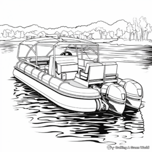 Exciting Sports Pontoon Boat Coloring Pages 2