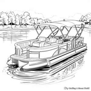 Exciting Sports Pontoon Boat Coloring Pages 3