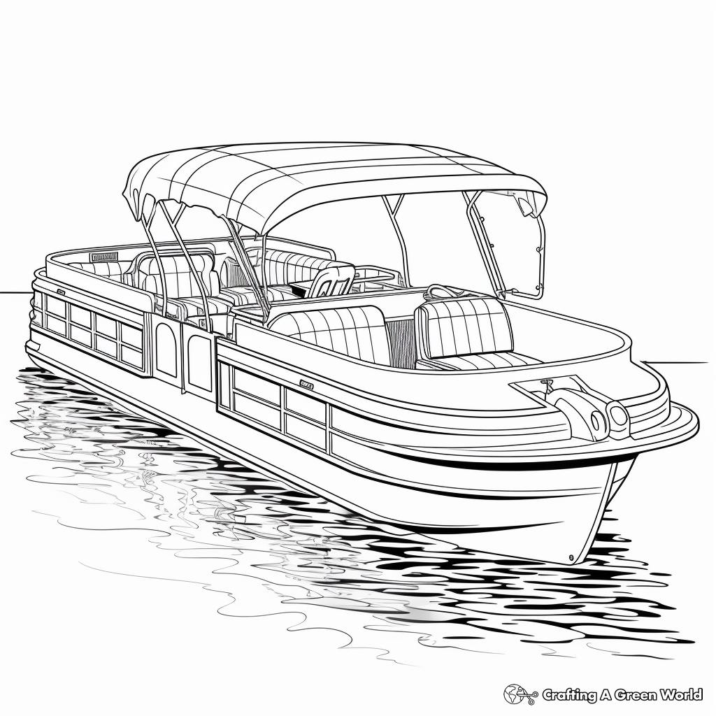 Exciting Sports Pontoon Boat Coloring Pages 4