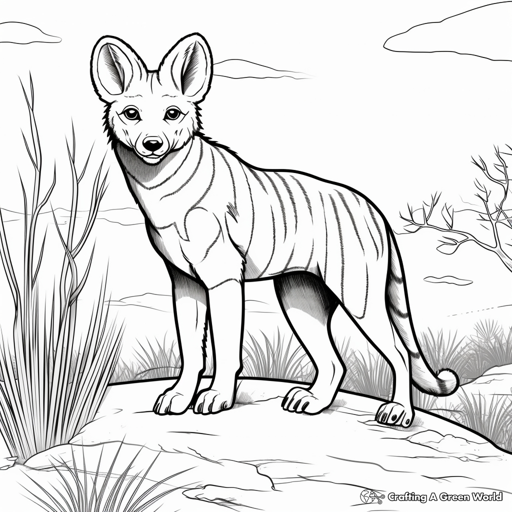 Exciting Tasmanian Tiger Coloring Pages 1