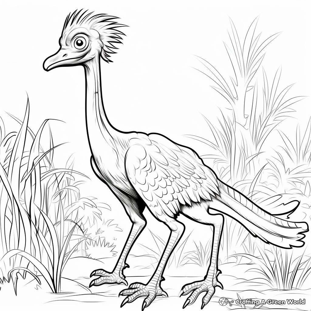 Exciting Troodon Hunting Scene Coloring Pages 3