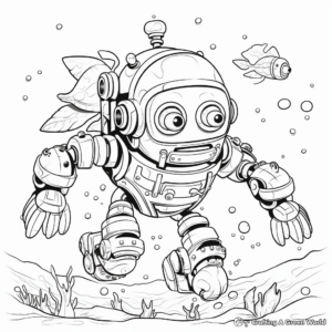 Exciting Underwater Robot Coloring Pages 3