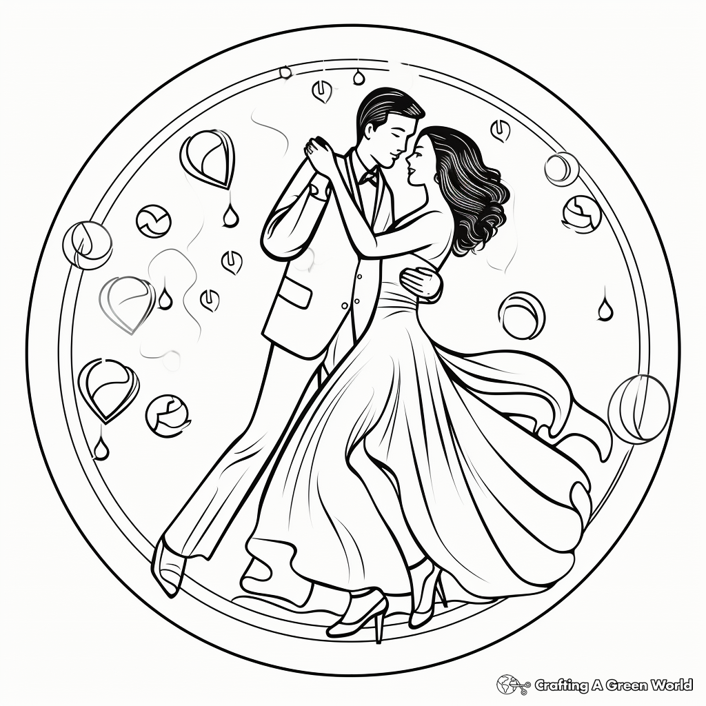 Exciting Wedding Dance Coloring Pages 1