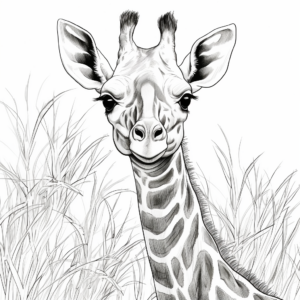 Exotic African Giraffe Coloring Pages 2