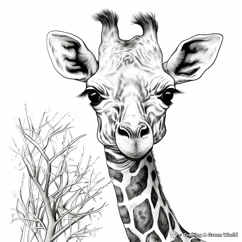 Exotic African Giraffe Coloring Pages 3