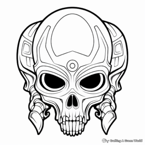 Exotic Alien Skull Coloring Pages 3