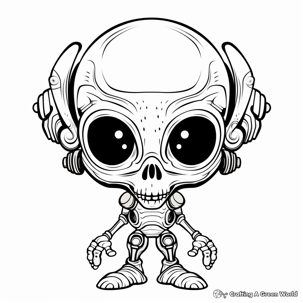 Exotic Alien Skull Coloring Pages 4