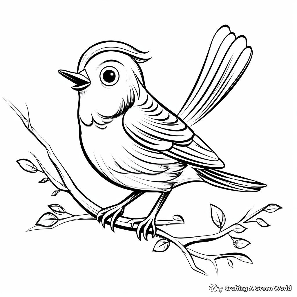 Exotic and Elegant Fairy Bluebird Coloring Pages 4