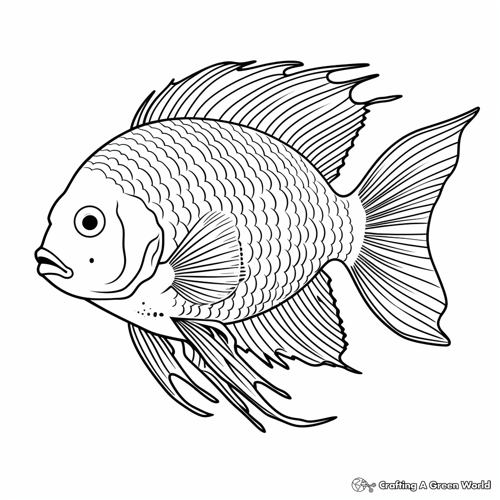 Exotic Angelfish Coloring Pages 1