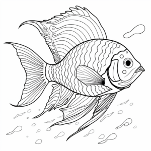 Exotic Angelfish Coloring Pages 4