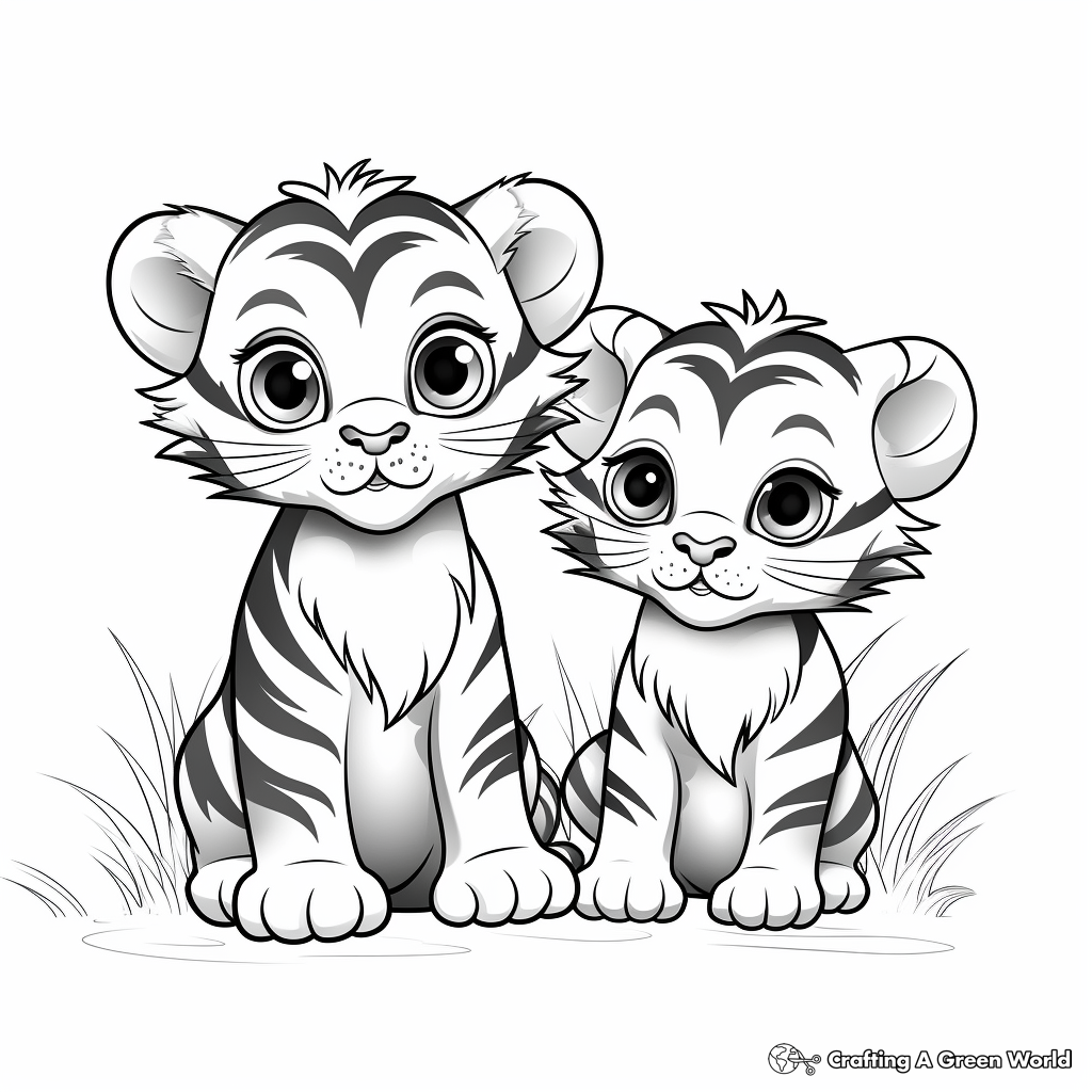 Exotic Baby Bengal Tigers Coloring Sheets 4