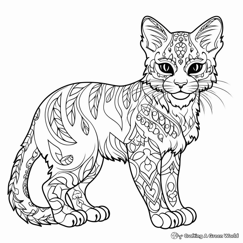 Exotic Bengal Cat Coloring Pages 2