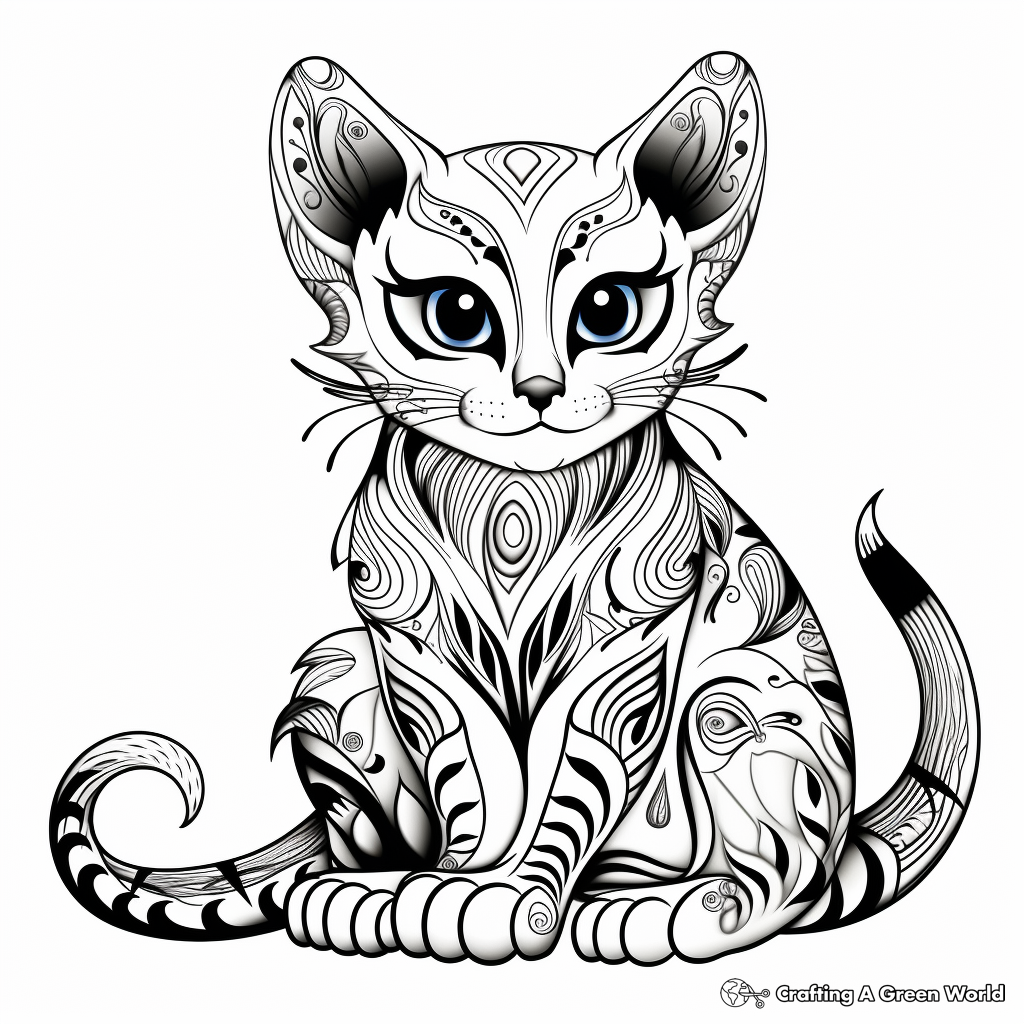 Exotic Bengal Cat Coloring Pages 3