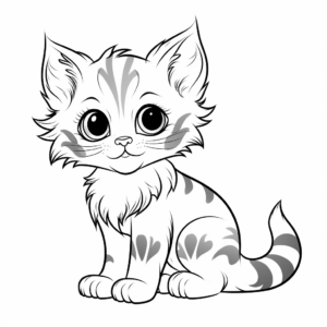 Exotic Bengal Kitten Coloring Pages 1