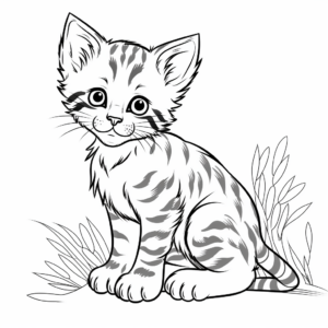 Exotic Bengal Kitten Coloring Pages 2