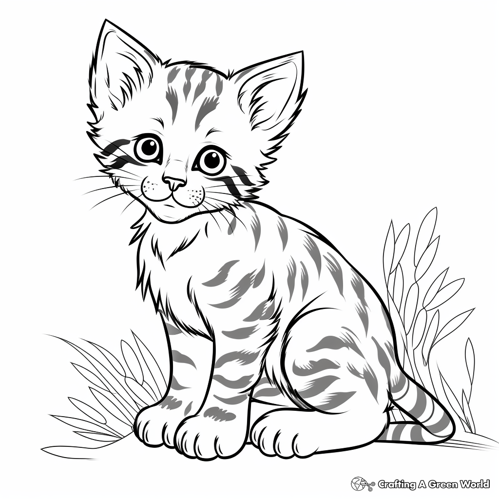 Exotic Bengal Kitten Coloring Pages 2