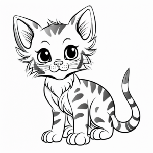 Exotic Bengal Kitten Coloring Pages 3