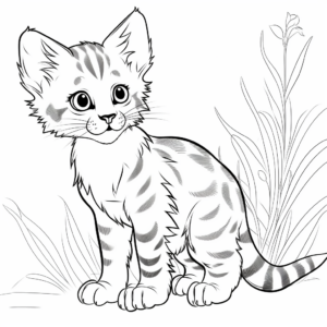 Exotic Bengal Kitten Coloring Pages 4