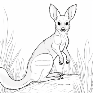 Exotic Bennett’s Wallaby Coloring Pages 1