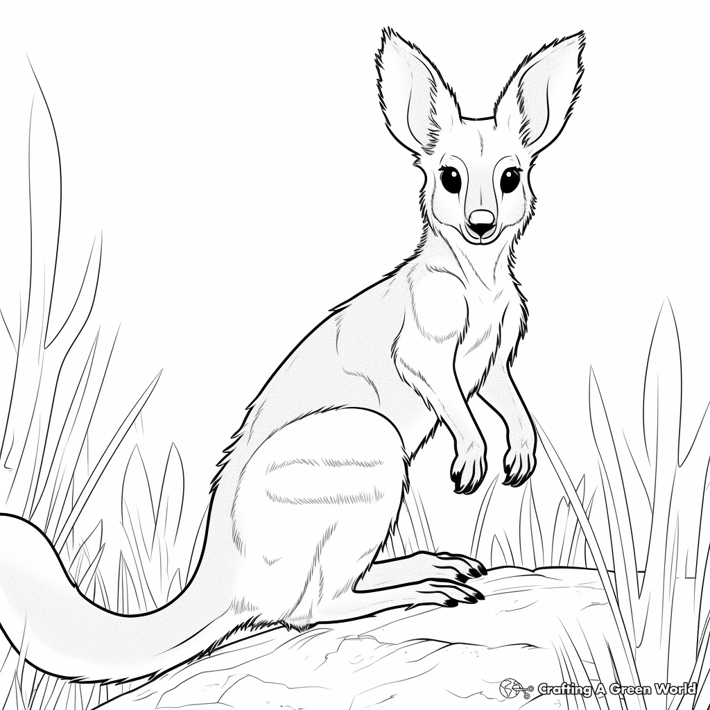 Exotic Bennett’s Wallaby Coloring Pages 1