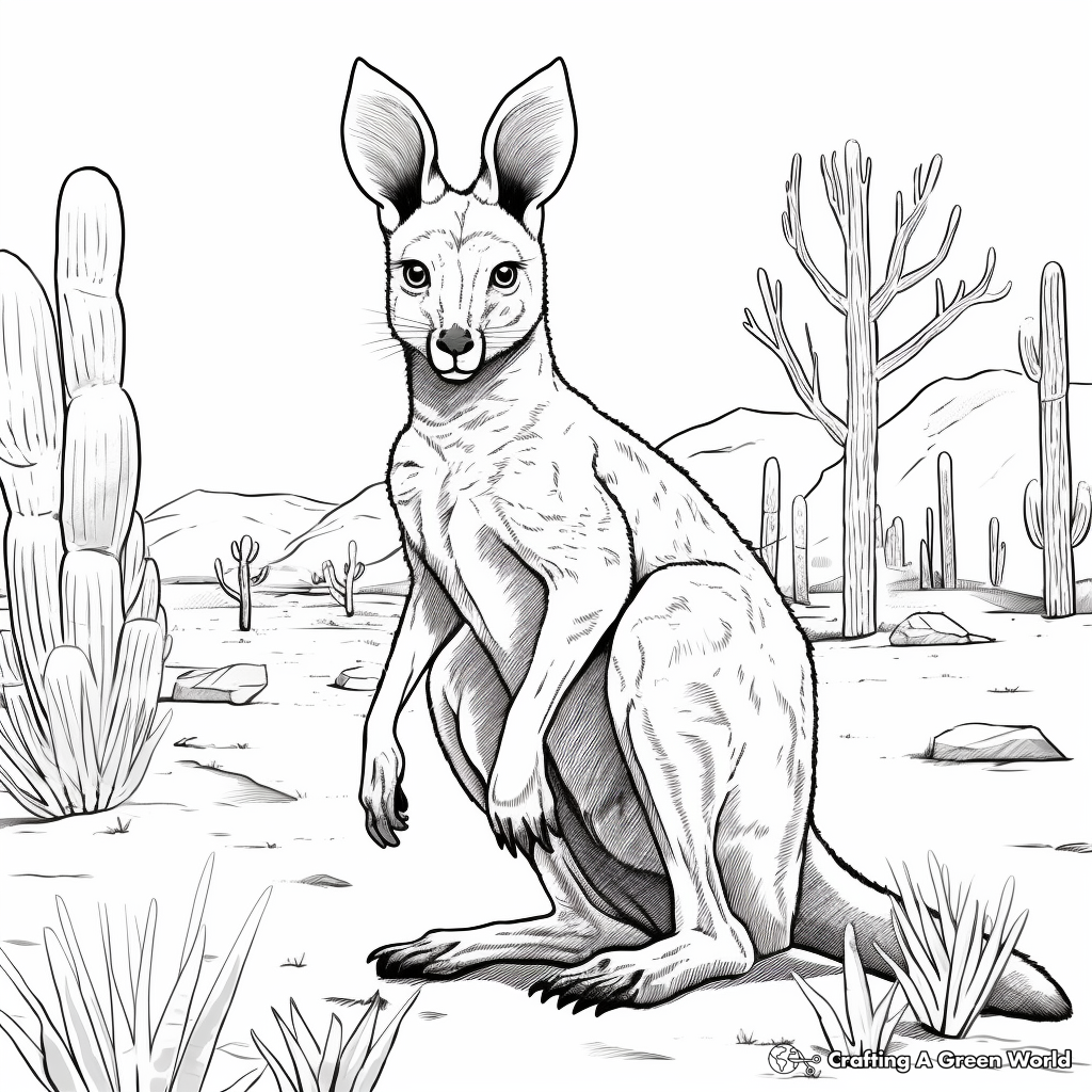 Exotic Bennett’s Wallaby Coloring Pages 3