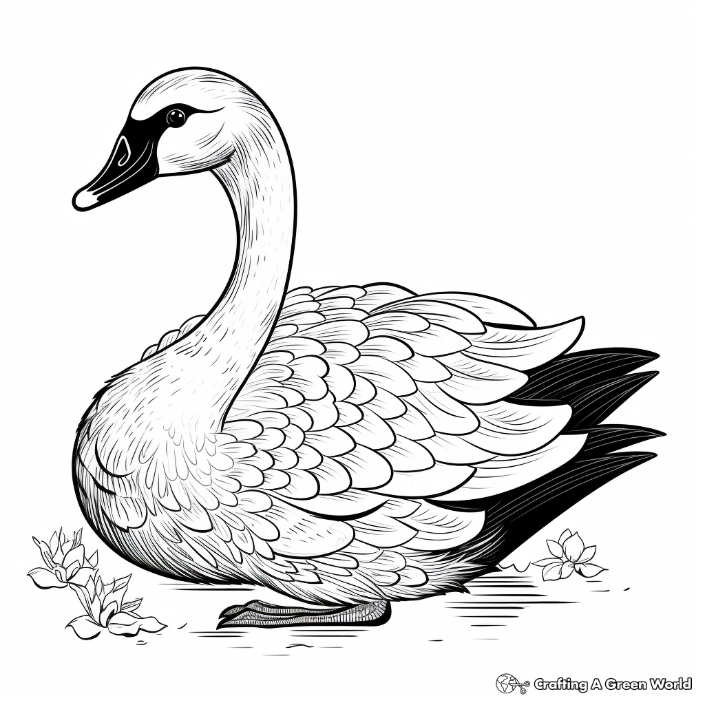 Exotic Black Swan Coloring Pages 3