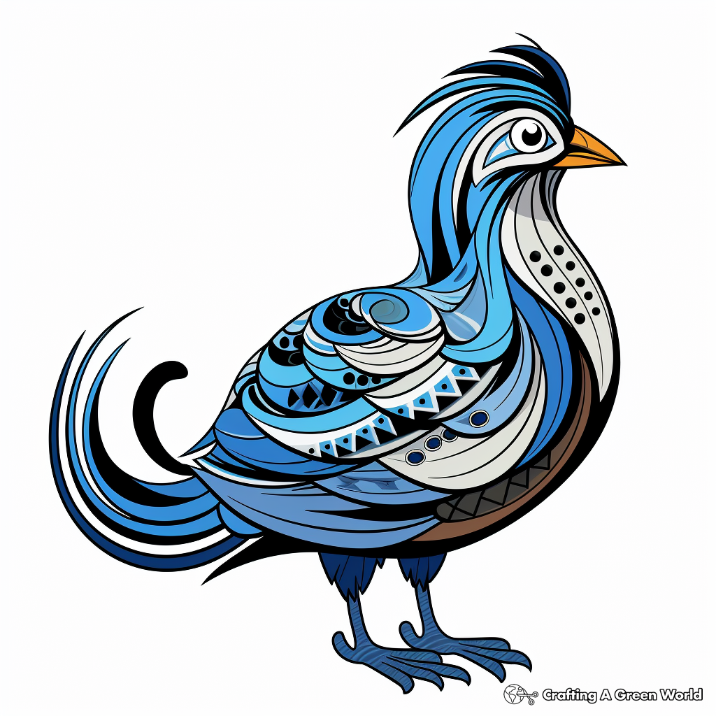 Exotic Blue Quail Coloring Pages 2