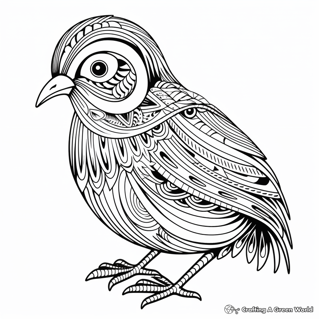 Exotic Blue Quail Coloring Pages 4
