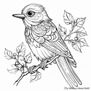 Exotic Boho Bird Coloring Pages 1