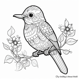 Exotic Boho Bird Coloring Pages 2