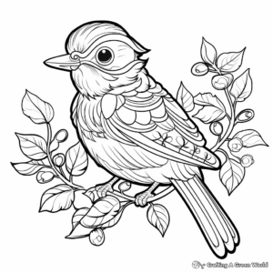 Exotic Boho Bird Coloring Pages 3