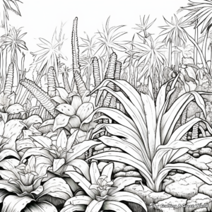 Exotic Bromeliad Plant Coloring Pages 1
