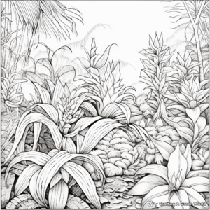 Exotic Bromeliad Plant Coloring Pages 4