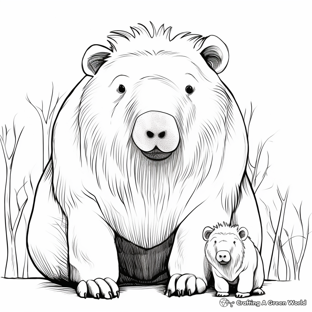 Exotic Capybara Coloring Pages 1