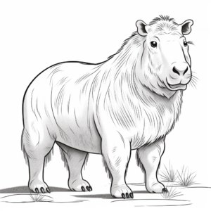 Exotic Capybara Coloring Pages 2