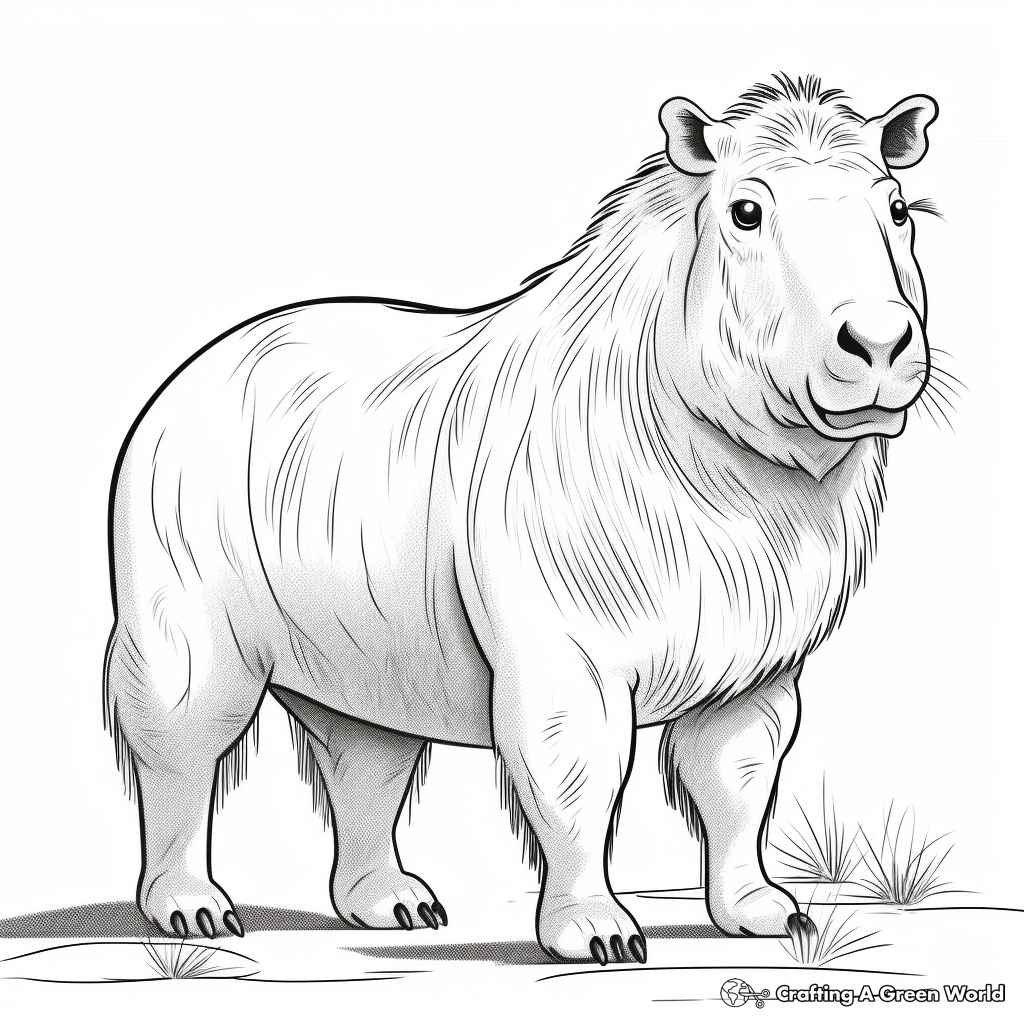 Exotic Capybara Coloring Pages 2