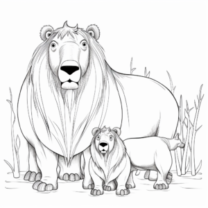 Exotic Capybara Coloring Pages 3